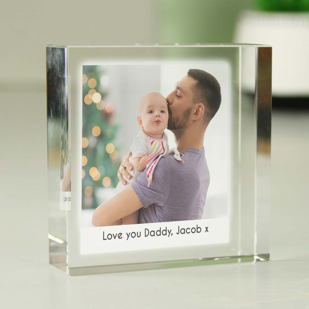 Personalised Memento Company Black Personalised Photo Upload Crystal Token