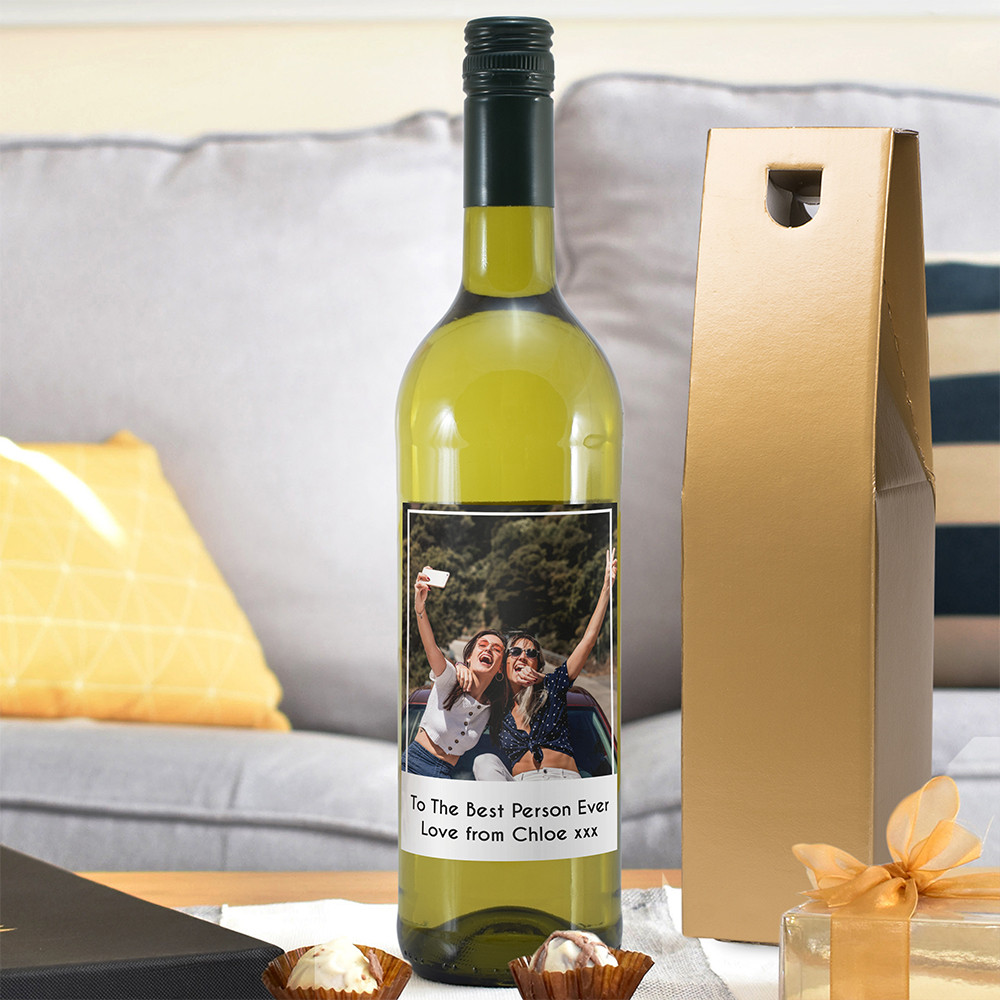 Personalised Memento Company White Personalised Photo Upload Wine