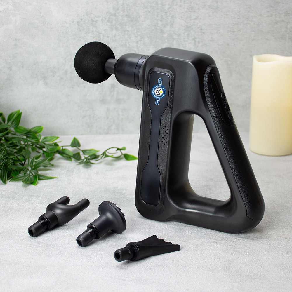 Well Being Wellbeing Cordless Massage Gun With 8 Interchangeable Heads