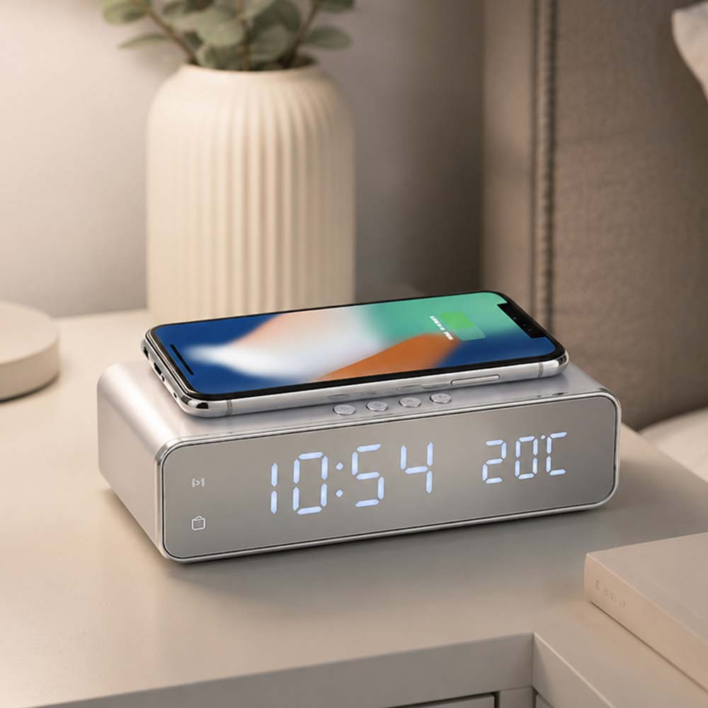 #Winning Silver Red5 Wireless Charging Alarm Clock