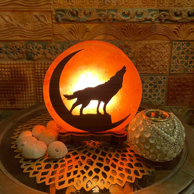 wolf salt lamp