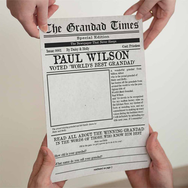 personalised the grandad times newspaper for grandads