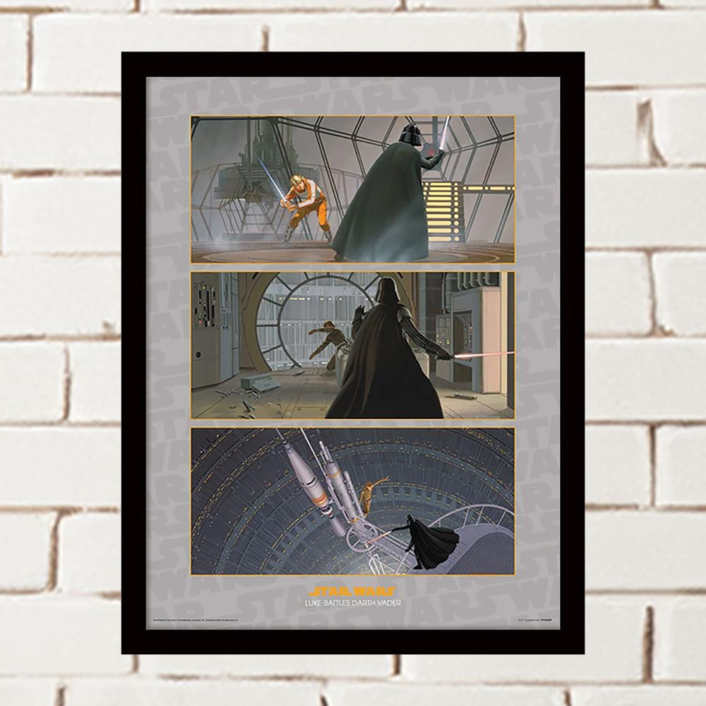 Star Wars Luke Battles Darth Vader Framed Collector Print – 30 x 40 cm