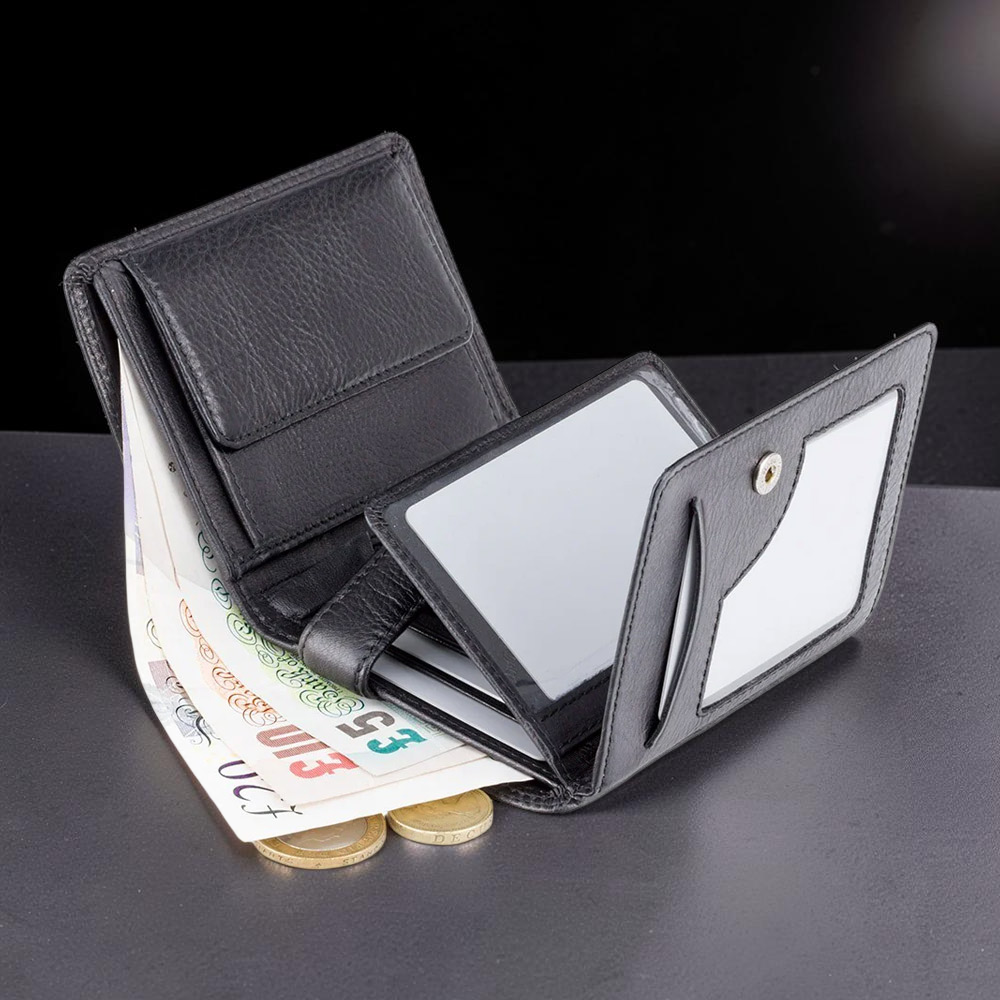 Visconti Black Brixton Rfid Cash & Coin Wallet