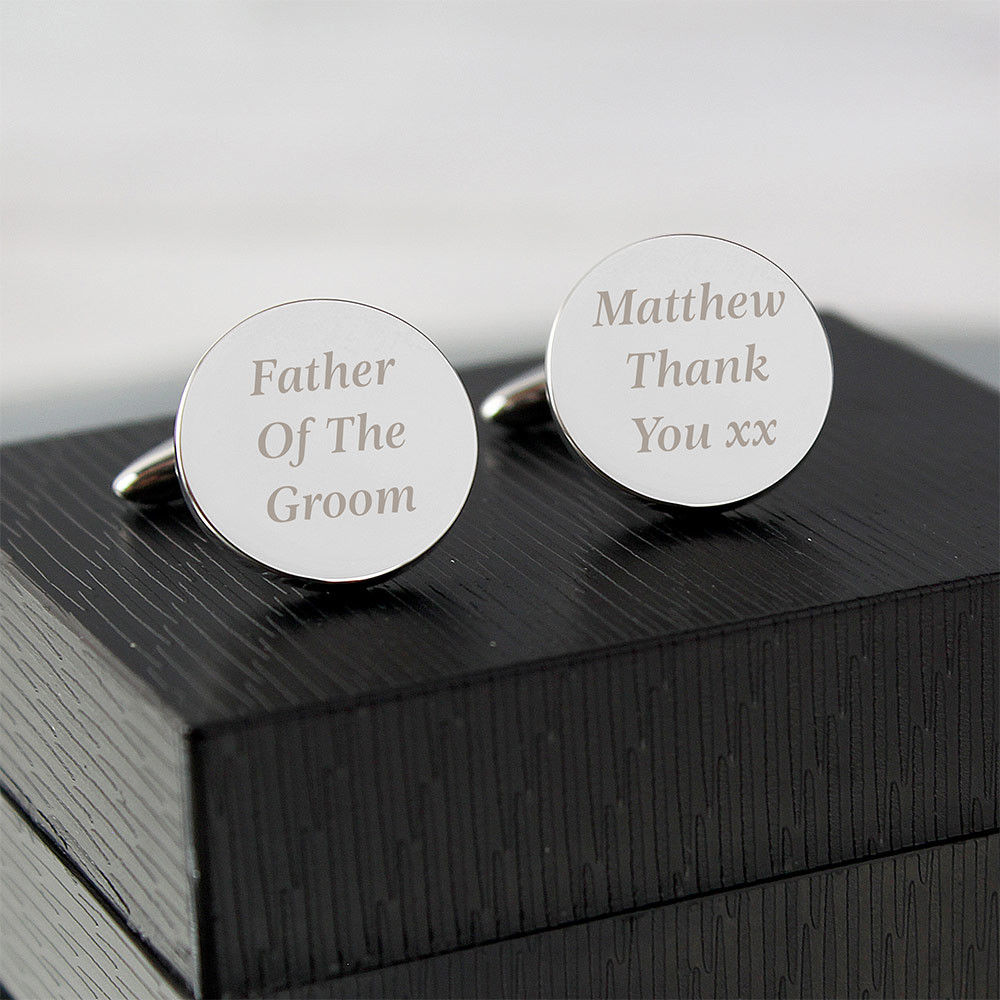 Personalised Message Round Cufflinks Personalised Message Round Cufflinks