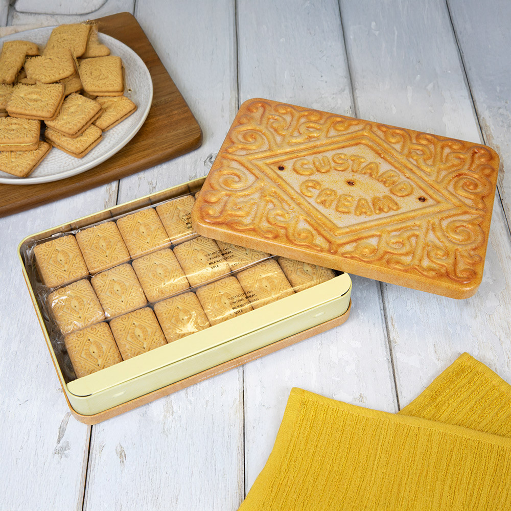 The Silver Crane Company Ltd Cream Custard Biscuit Tin