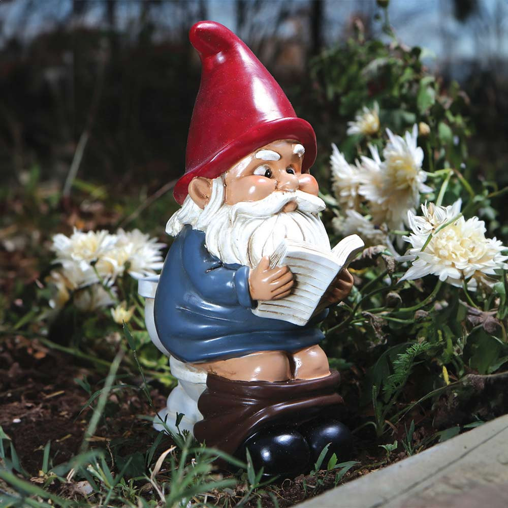 Big Mouth Red Gnome On The Throne Garden