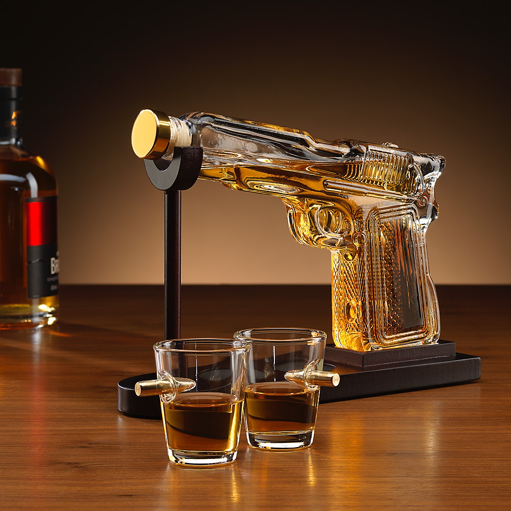 Connoisseur Creations Gun Decanter And Glasses Set