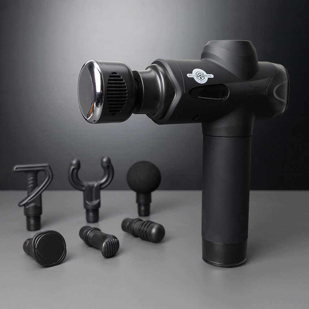 Well Being Wellbeing Hot And Cold Massage Gun With 7 Interchangeable Heads