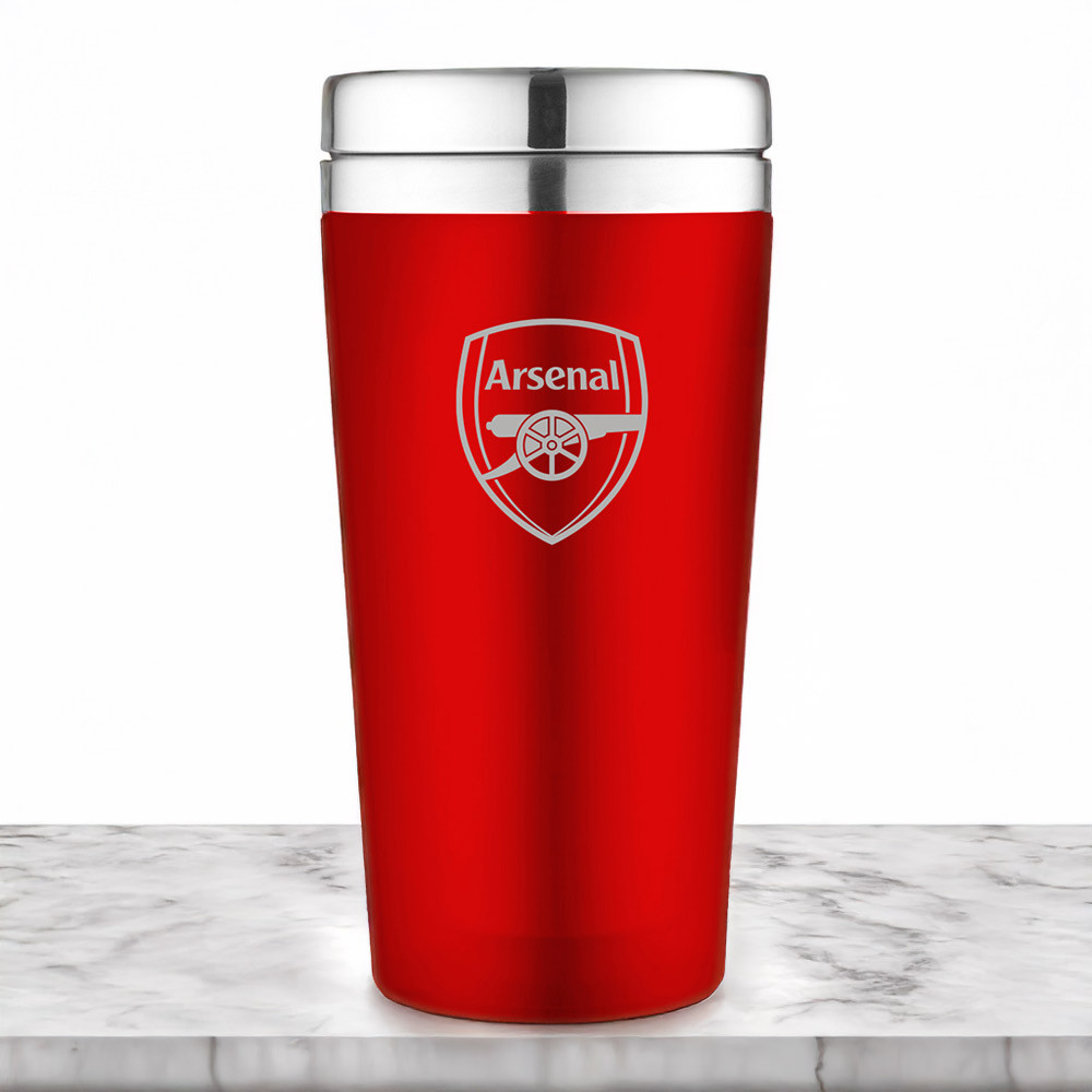 Arsenal F.c. Red/Silver Arsenal Travel Mug