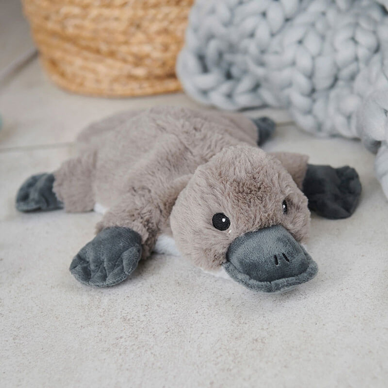 Warmies Platypus Microwaveable Plush Toy with Lavender Scent for Relaxation and Cooling Relief