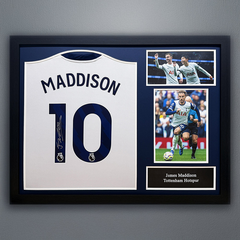 James Maddison Signed Tottenham Hotspur Shirt – Framed James Maddison Signed Tottenham Hotspur Shirt – Framed