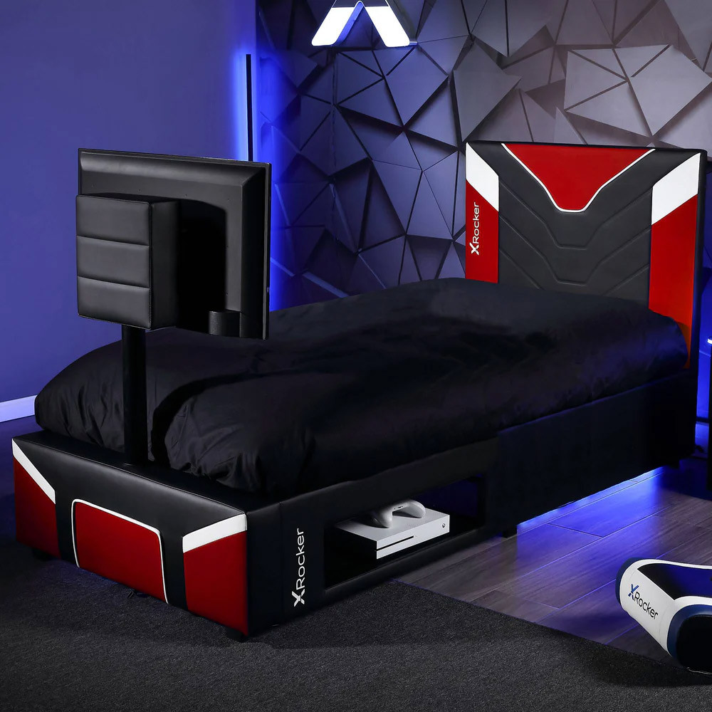 X Rocker Cerberus Twist TV Gaming Bed - Single Red