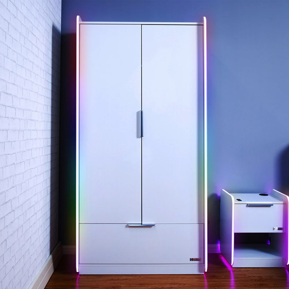 X Rocker Electra RGB Wardrobe White