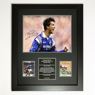Brian Laudrup Signed Rangers Photo Framed Menkind