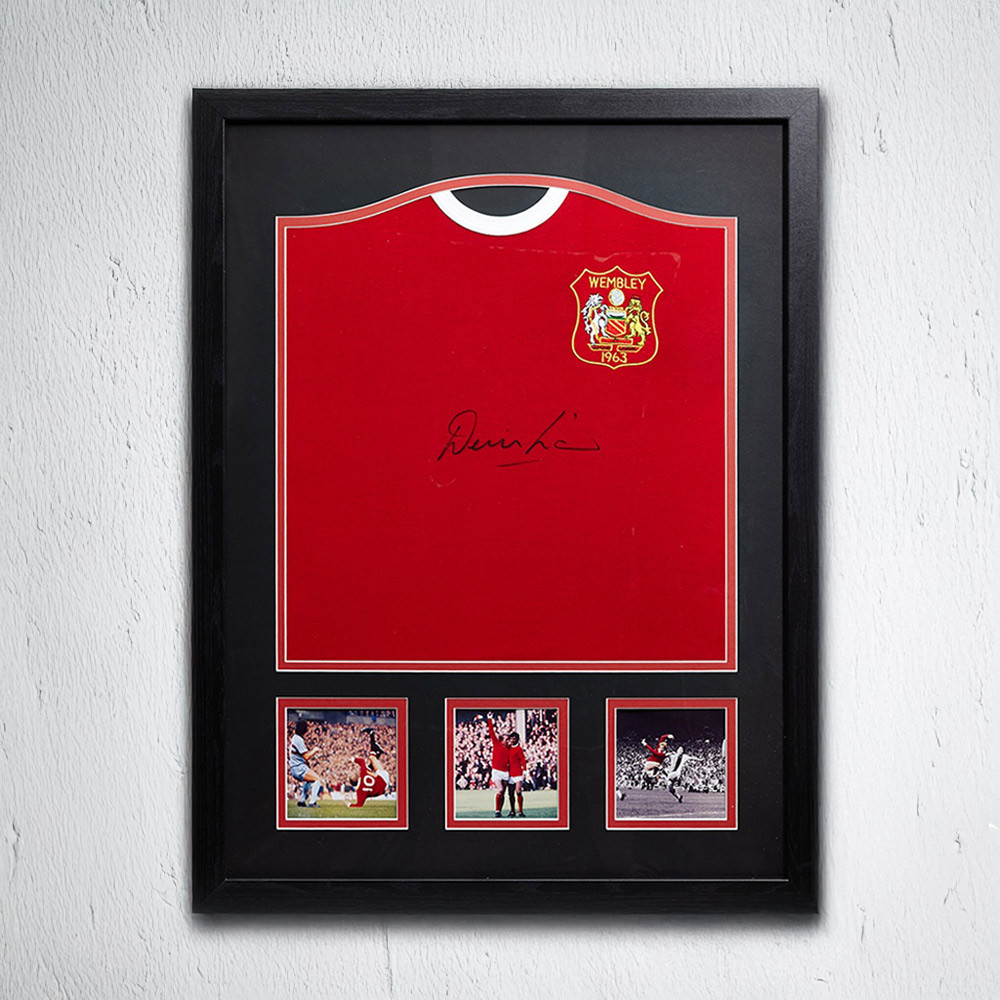 Denis Law Signed Manchester United Shirt – Framed
