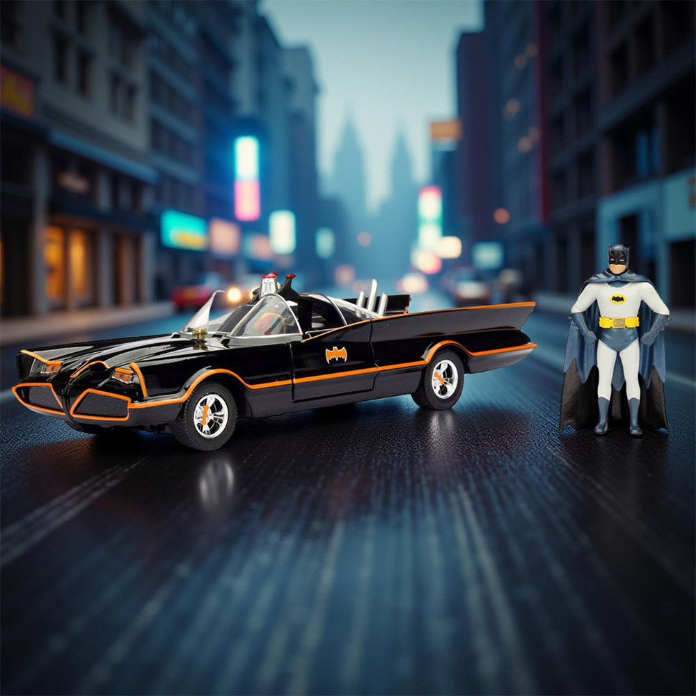 Dc Batman 1966 Classic Batmobile With Figure 1:24 Model