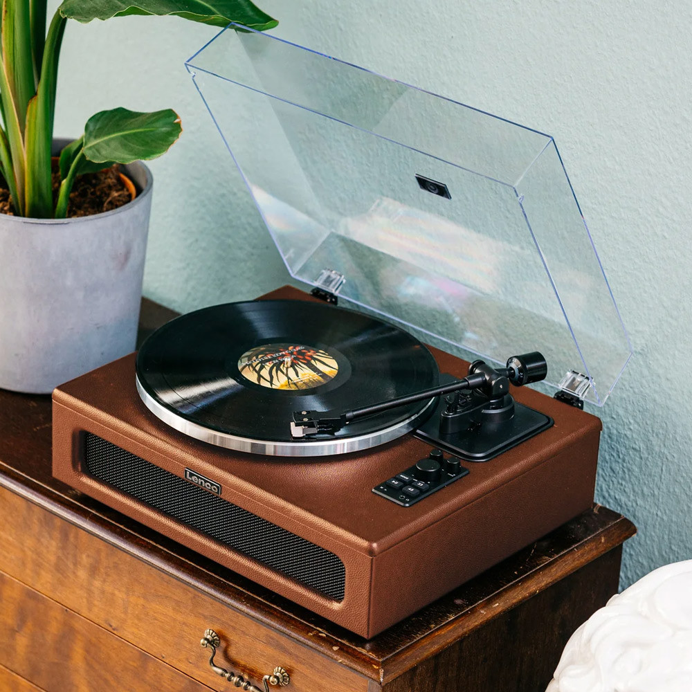 Lenco LS-430 Brown Turntable with Speakers
