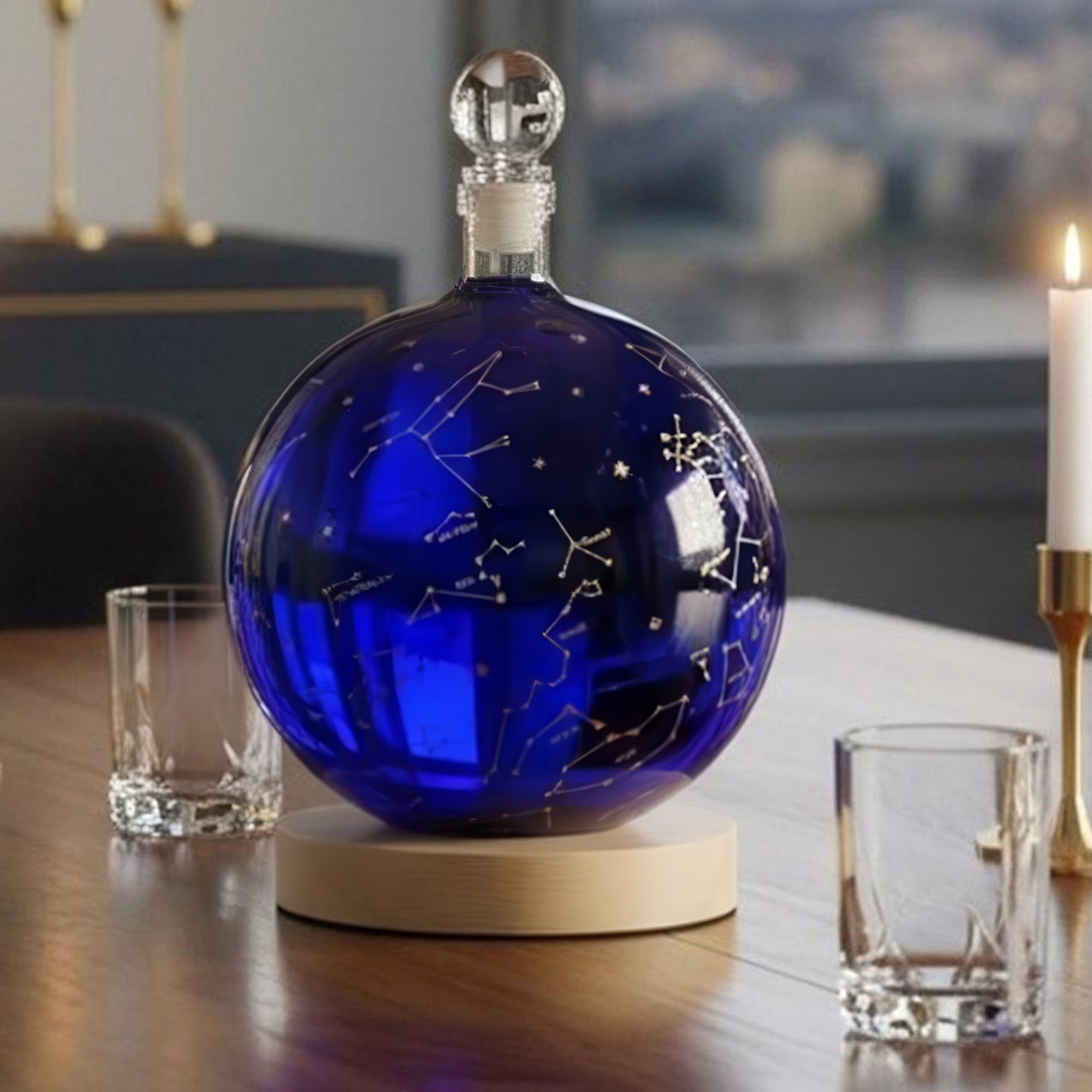 Jeray Sales Ltd - Original Products Ltd Blue Constellation Globe Decanter