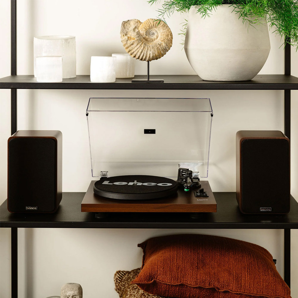 Lenco LS-600 Turntable with Dual Speakers Wood
