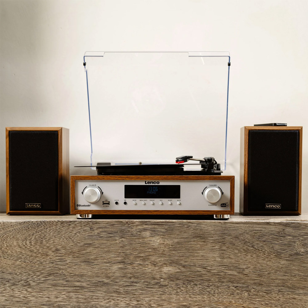 Lenco MC-160 Turntable with Stereo System Wood