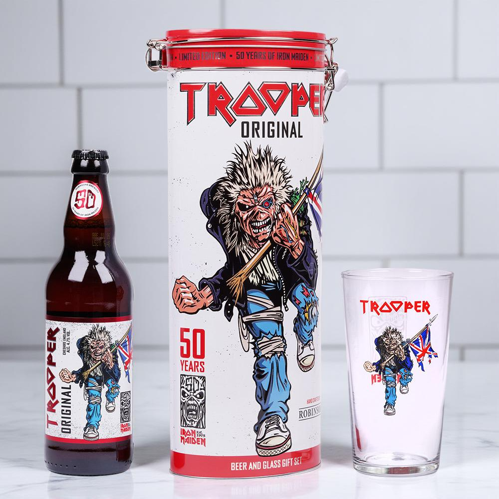Iron Maiden 50Th Anniversary Beer & Glass Tin