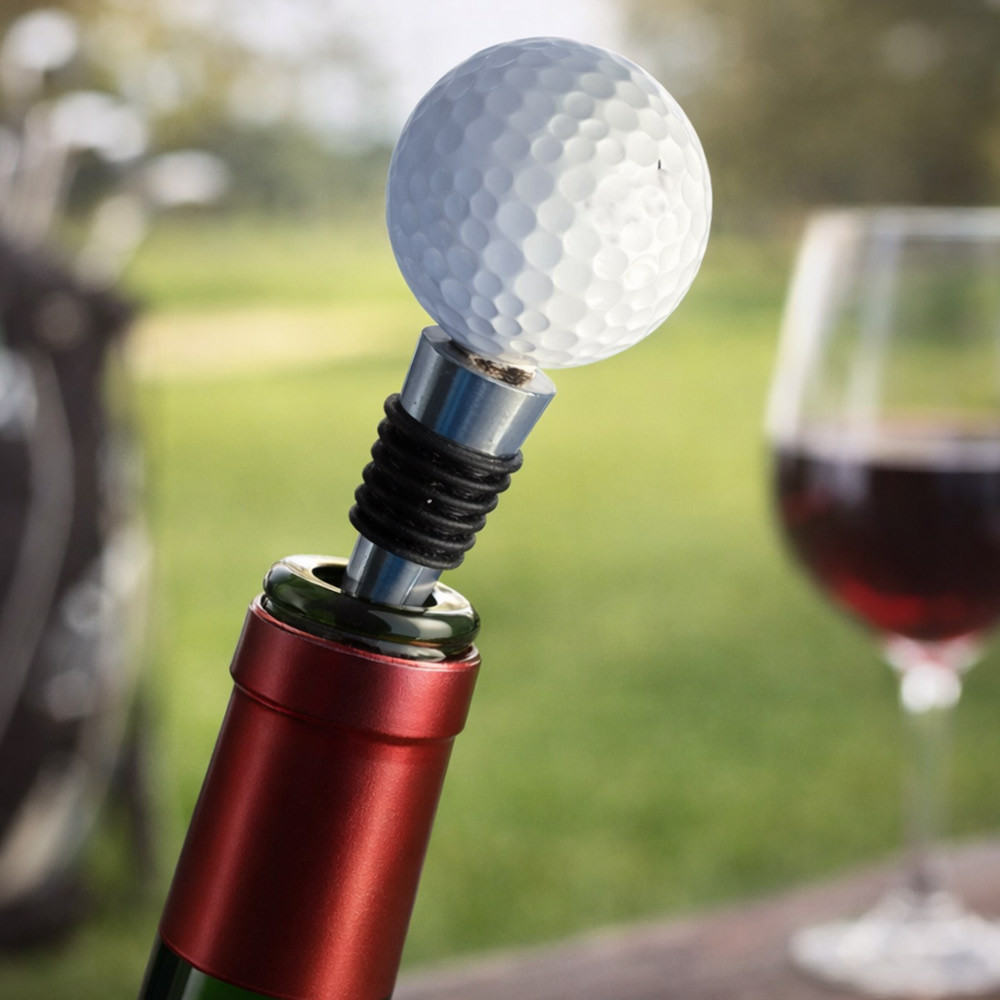 Sports Giftz Golf Ball Wine & Spirits Bottle Stopper