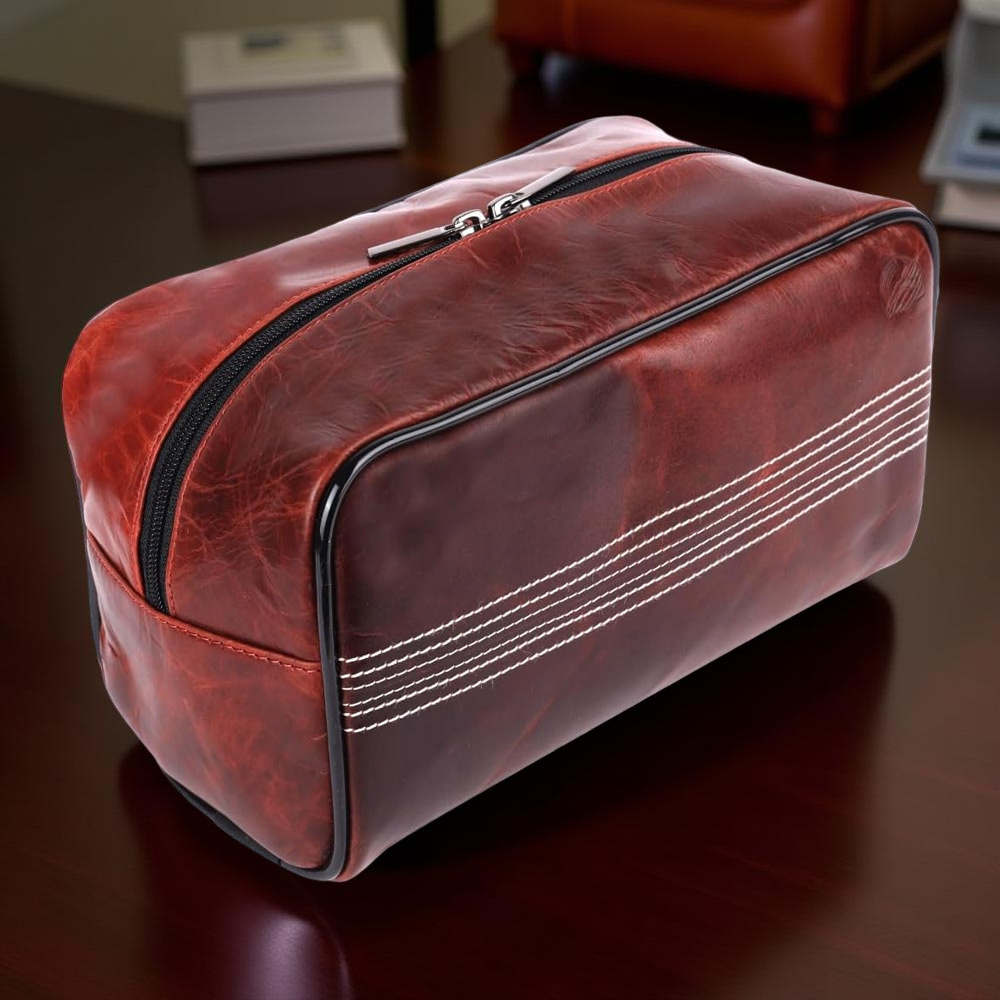 Sports Giftz Buffalo Leather Cricket Toiletry Bag