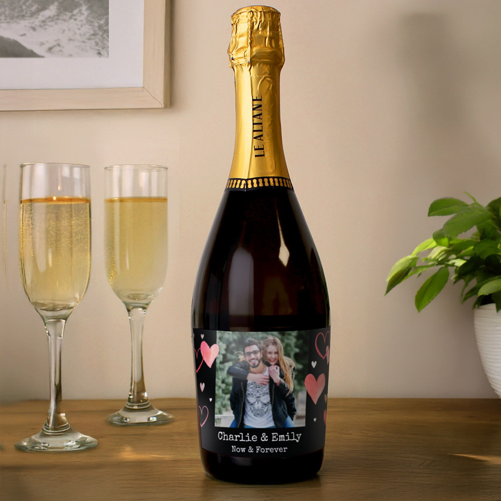 Personalised Memento Company Peach Personalised Photo Love Prosecco