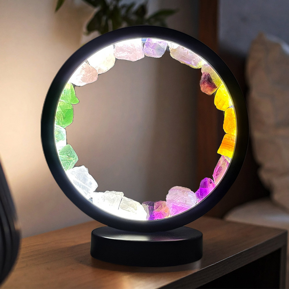 Menkind Circle Earth Mixed Minerals Led Lamp