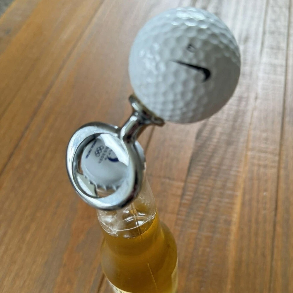 13 Square Limited Sports Giftz Men's White Reclaimed Golf Ball Bottle Opener