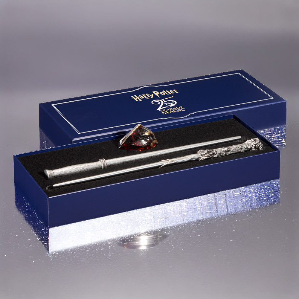 Harry Potter 25th Anniversary Wand and Philosopher's Stone Set