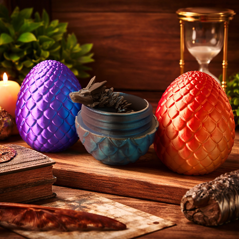 Tobar Purple/Blue/Green Giant 3D Printed Dragon Egg - Random Assorted Colour