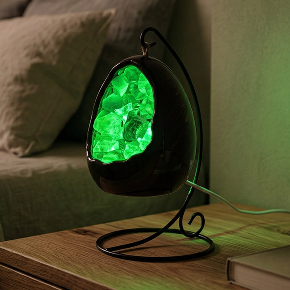 Flame & Fragrance Ltd Green Dinosaur Egg Fluorite Led Lamp