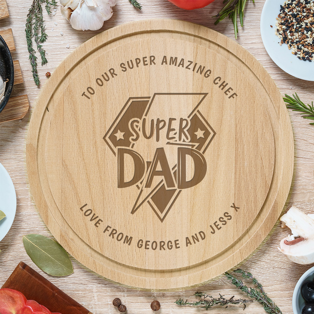 Personalised Memento Company Personalised Super Dad Chopping Board