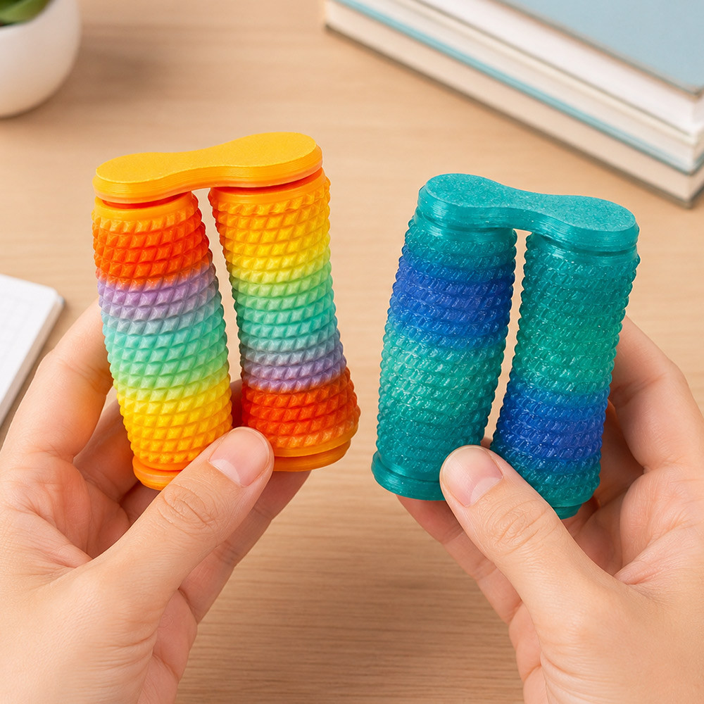#Winning 3D Printed Double Fidget Roller - Random Assorted Colour