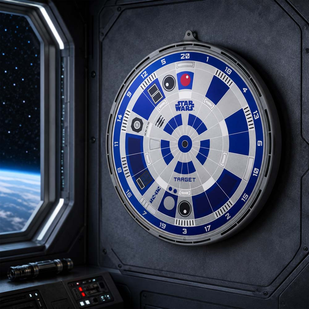 Star Wars R2-D2 Magnetic Double-Sided Dartboard Set