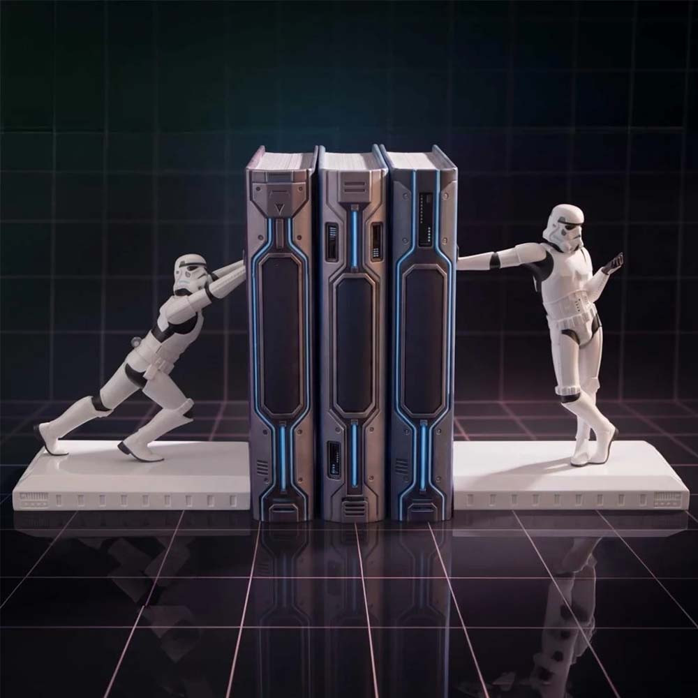 Star Wars Black/White Stormtrooper Working Hard Hardly Book Ends