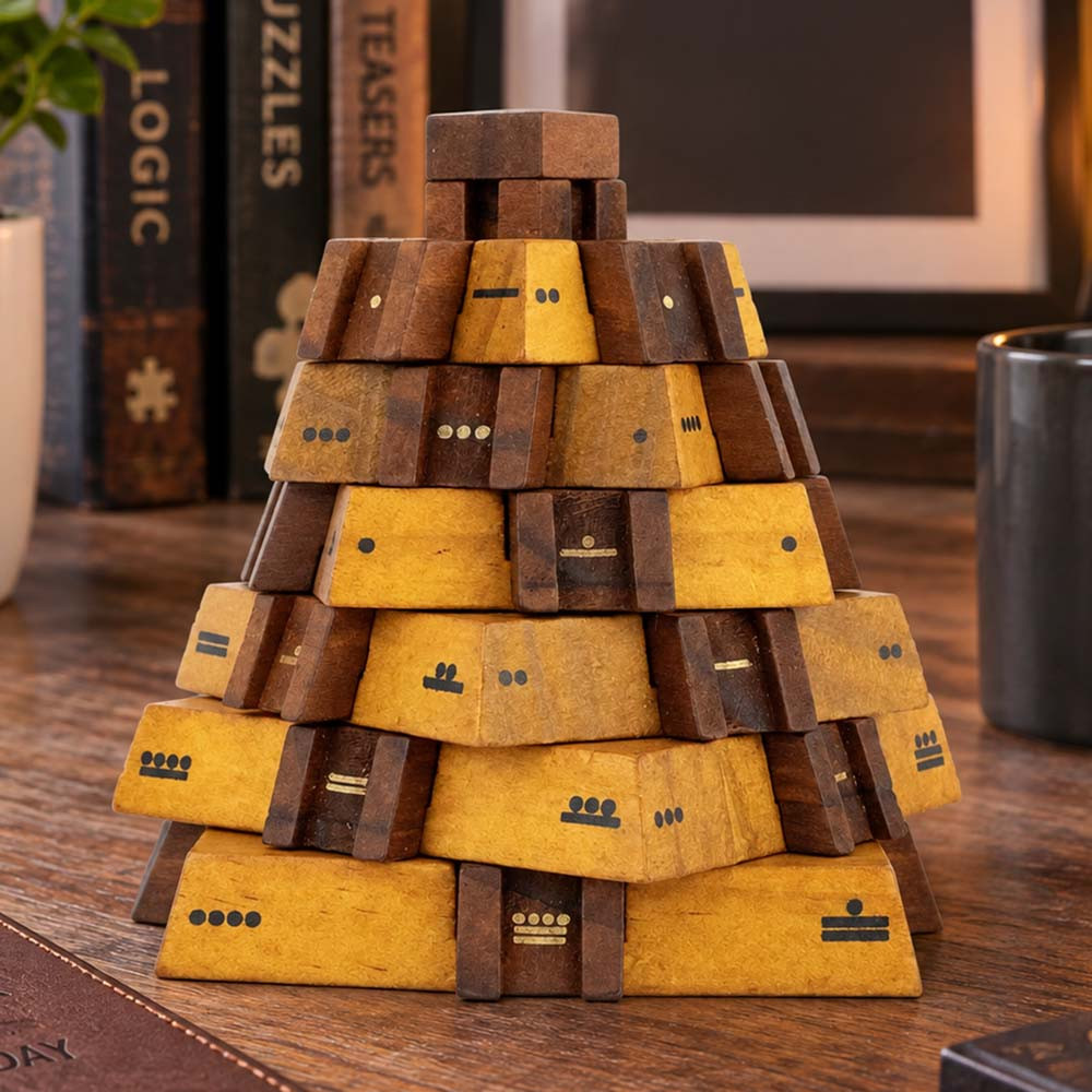 University Games True Genius Castillo Pyramid Wooden Puzzle for Ages 8 and Up