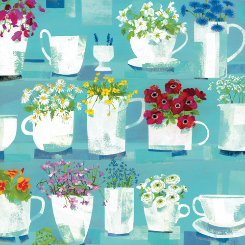 CH33328 - Mugs, Jugs, Cups and Flowers (1 blank card)