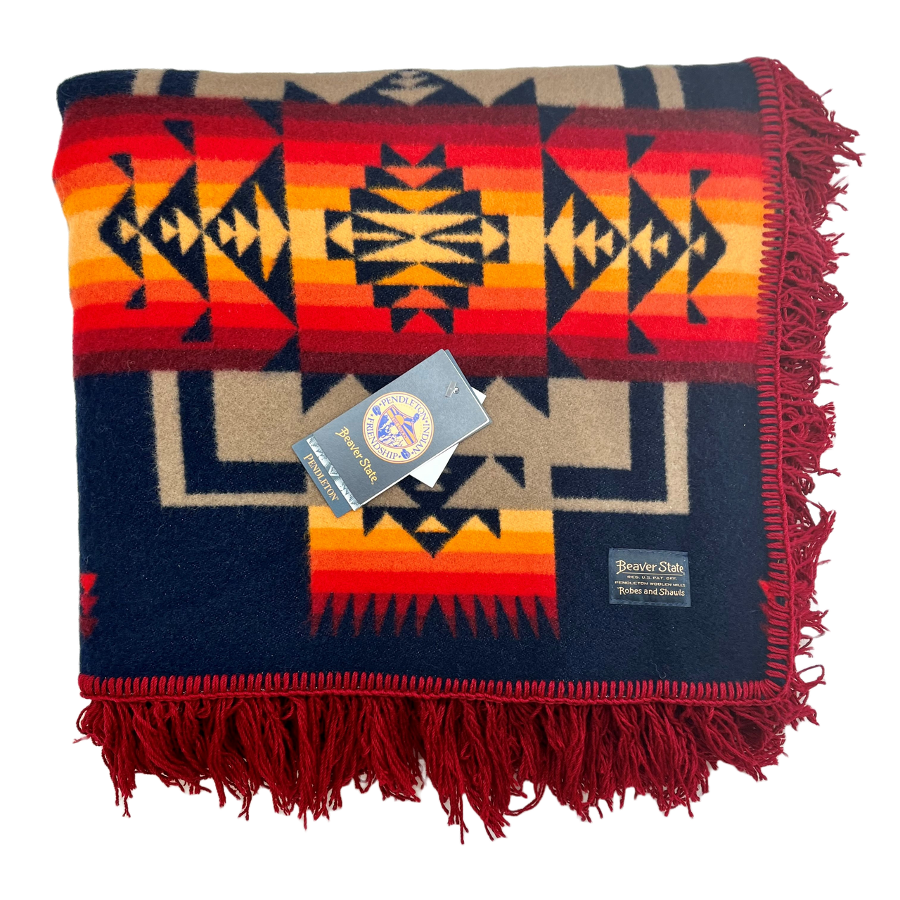 Shawl Chief Joseph Indigo W Fringe Pendleton - Western Varieties