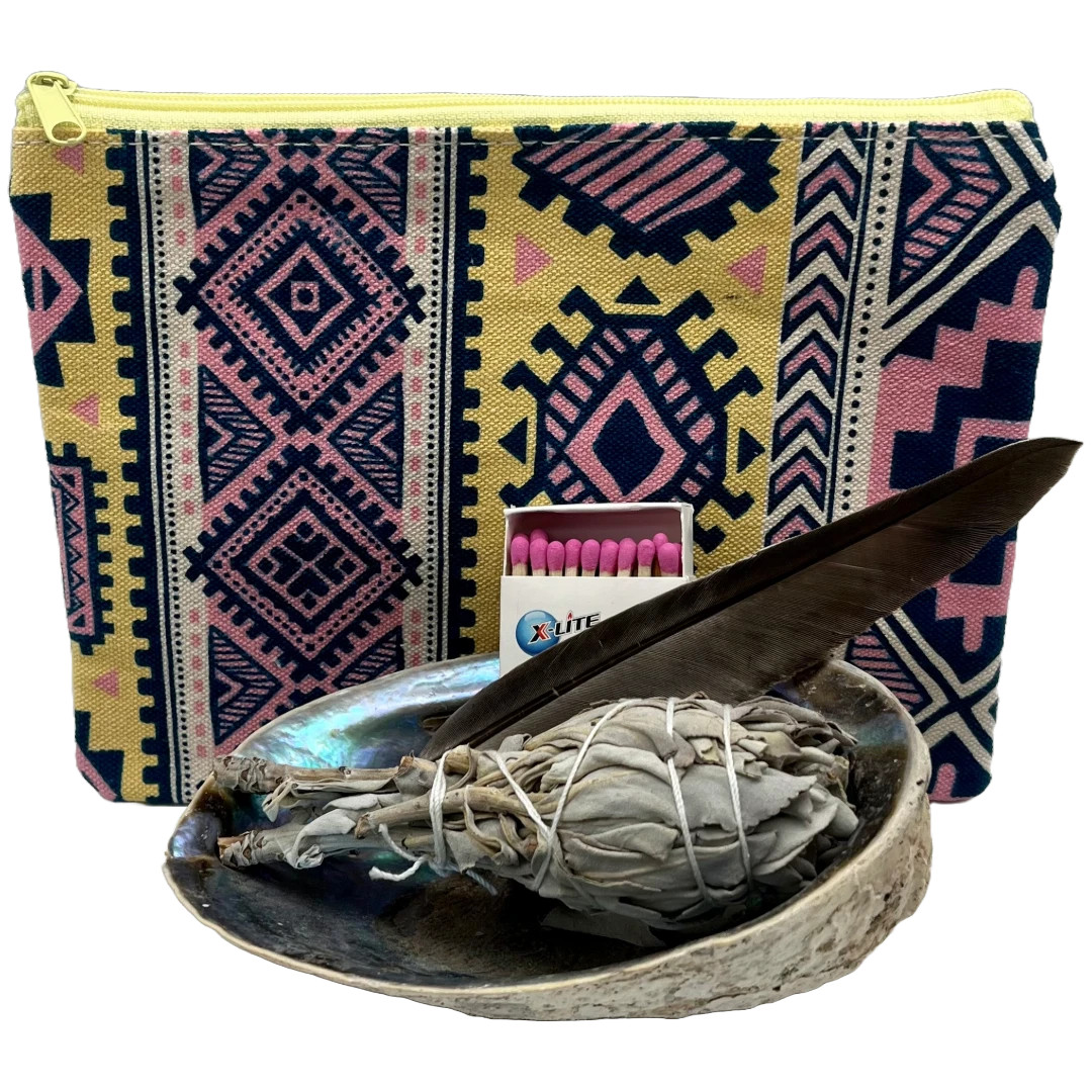 Abalone Shell Smudge Kit With Pouch - Western Varieties
