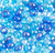 Czech Seed Bead Size 6 Blue Aqua Luster Mix 22g Vial