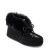 Tipi Suede Mid Moccasin with Fur Trim - Black Tipi Suede Mid Moccasin with Fur Trim - Black