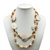 Two Strand Beaded Necklace With Imitation Mother of Pearl