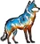 Wall Hanging Metal Wolf