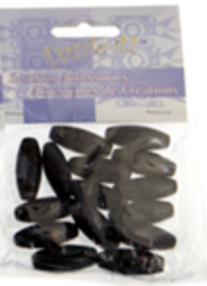 Acrylic Hairbone Pipe 1" Jet Black 15pcs