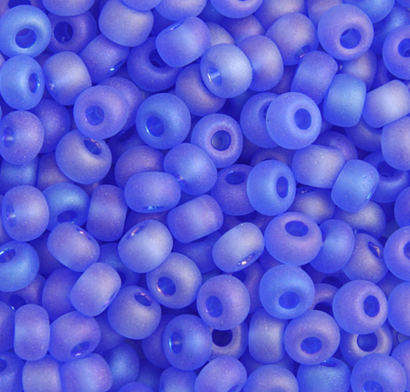 Czech Seed/Pony Bead 6/0 Tr.Lt.Blue  Ab Matt 22g Vial