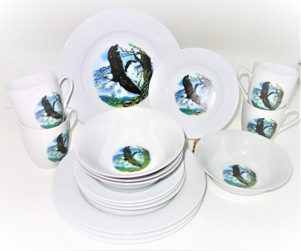 Ceramic Porcelain Dinnerware Set 16Pcs Asst Design Eagle