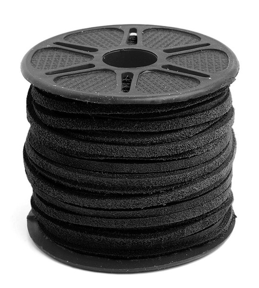 Suede Lace 3.5mm Black 25yd Spool